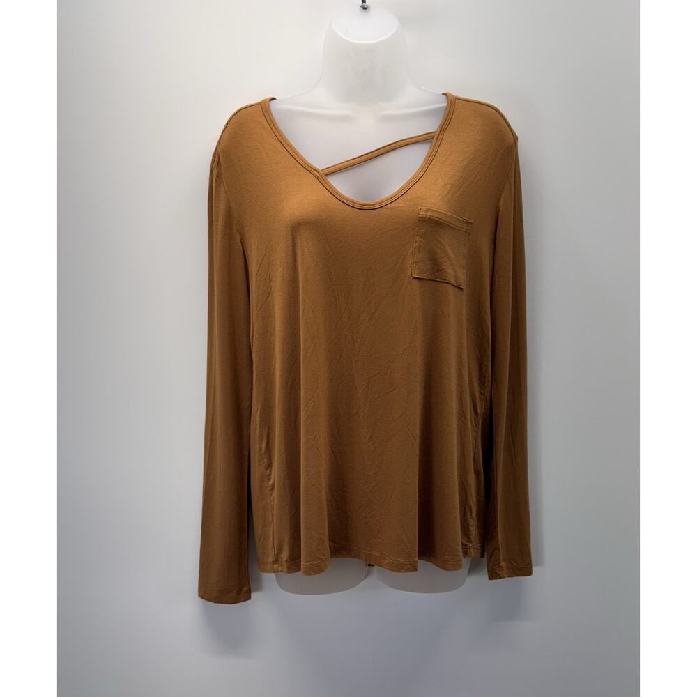 La Miel Burnt Orange Blouse Front Strap Loose Fit Women’s Size Small